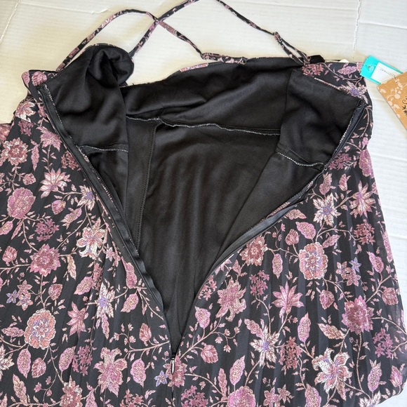 NWT Mason & Belle Midi Marina Dress Purple & Black Floral Pleated | XL - Picture 7 of 15